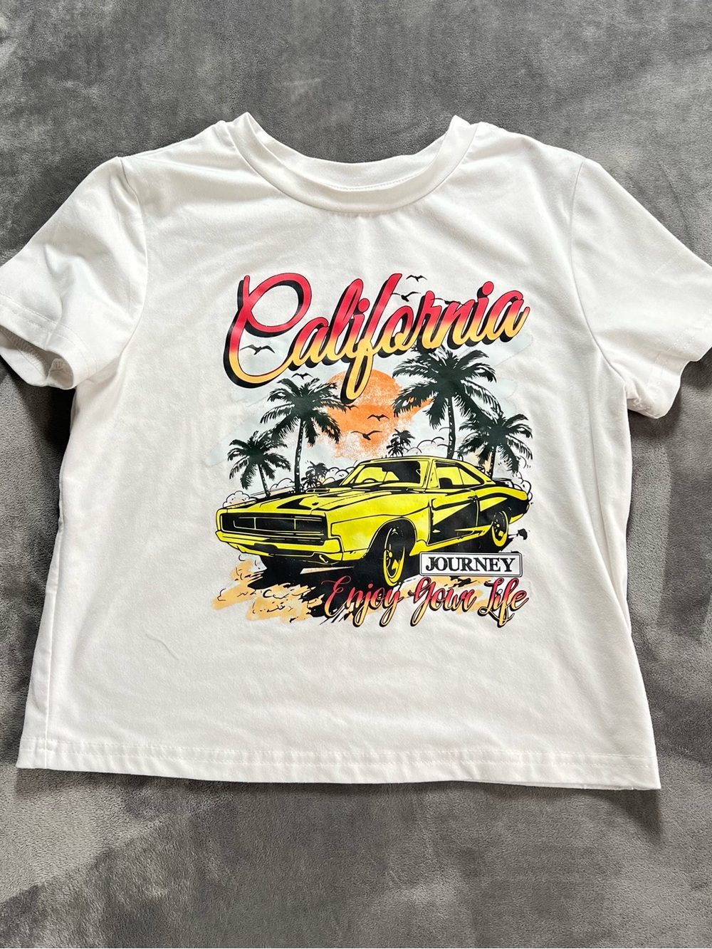 California Graphic Tee - White with Yellow Car